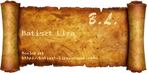 Batiszt Liza névjegykártya